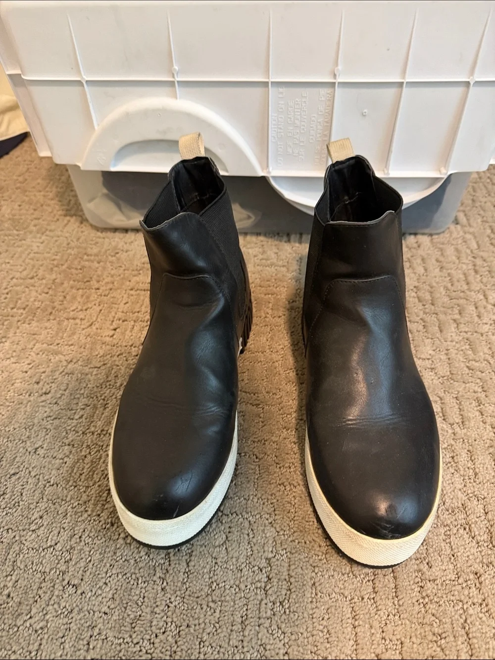 MIA Black Ankle Booties with White Sole